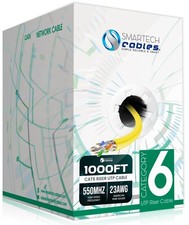 CAT6 Ethernet Cable, Bulk Riser, 23AWG, UTP 4Pairs, 550MHz 10Gbps, Easy Pull Box picture