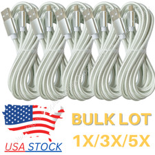 5Pack 10FT USB Fast Charger Cable For iPad iPhone 14 13 12 11 8 XR Charging Cord picture