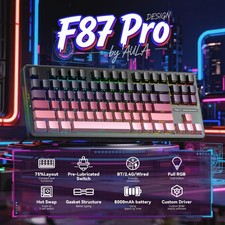 Aula F87 Pro Wireless Mechanical Keyboard, 75% TKL Tri-Mode 8000mAh Battery picture