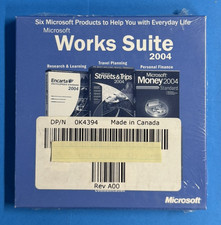 FACTORY SEALED Microsoft Works Suite 2004 PC Software Disc w/ Product Key picture