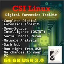 CSI Linux - Digital Forensics Intelligence OSNIT Social Media Recon USB 64GB 3.0 picture