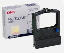 2 each Genuine Oki 52106001 OEM Ribbon Microline 590 591 Black Fabric Ribbon picture