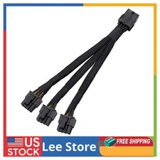 PCIe 8 Pin Female to 3x 8 Pin 6+2 Male GPU Power Splitter Cable 16 AWG 12 Inch picture