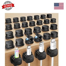 30-Pack Magnetic Cable Clips Cord Organizer,Cable Straps Smooth Adjustable, C... picture
