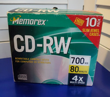 VTG 2000 Memorex CD-RW 700MB 80 Minute 4x Multi Speed 9 Pack Slim Jewel Cases picture