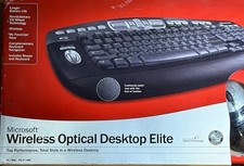 NEW Microsoft Wireless Optical Desktop Elite USB/PS2 Keyboard And Mouse Combo picture