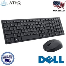 Dell KM555 Silent Compact Wireless Keyboard Mouse Combo Bluetooth USB Black NEW picture