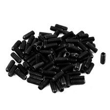 100Pcs Black M3 x 8mm Alloy Steel Hex Socket Set Grub Screws Headless Cup Point picture