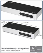 StarTech.com Laptop Docking Station, USB 3.0 Dual Monitor with HDMI and DVI/VGA, picture