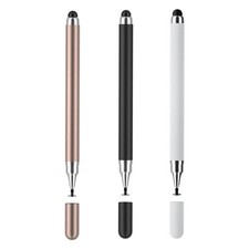 2-in-1 Stylus Pen for Touch Screen, 3pcs High Black, White, Rose Gold picture