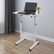 Adjustable Height Standing Desk, Portable Laptop Desk, Rolling Computer Stand. picture