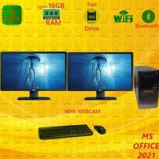 FAST Custom PC i5 WiFi | Win10 PRO | 1TB SSD 16GB RAM Dual Monitor Desktop picture