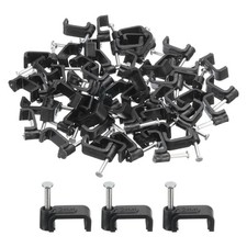 50Pcs Cable Clips with Steel Nails 12mm White Square Wire Clip with Steel Nail picture
