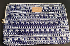 Kayond Sleeve Blue/White Elephant Pattern Canvas Fabric 17