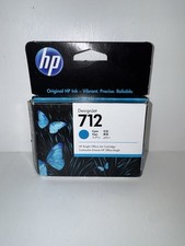 Genuine HP 712 Cyan Ink Cartridge 3ED67A New Sealed Exp 03/2025 OEM DesignJet picture
