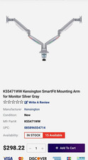 Kensington SmartFit One-Touch Dual Monitor Desk Mount 32in VESA K55471WW picture