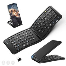 Ergonomic Foldable Keyboard, Portable Folding Travel Bluetooth Keyboard for B... picture