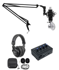 Rockville 1-Person Podcast Podcasting Kit w/ 2x2 Interface+Mic+Headphones+Boom picture