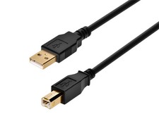 Monoprice USB Type-A to USB Type-B 2.0 Cable, 28/24AWG, Gold Plated, Black, 15ft picture