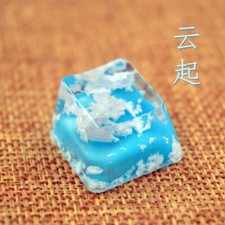 Blue Sky Keycap White Cloud Resin Keycap Handmade OEM R4 For Cherry MX Keyboard picture