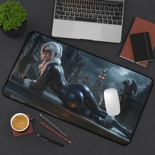 Black Cat Desk Mat Computer Desk Mat Marvel Comics Desk Pad Gamer Gift picture