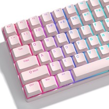 PBT Shine Through Keycaps Cherry Profile Pink Mechanical Keyboard Cap Set picture