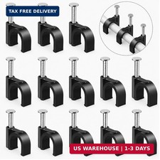 Plastic Cable Clamps Nail in Cable Clips 100 Pcs 10mm Cable Wire Clips Cable Tac picture