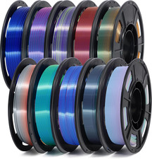 YOUSU 3D Printer Filament 1.75MM Silk PLA Filament Rainbow Color, 10 * 250G picture