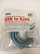 QVS USB to RJ45 Rollover Converter Cable, 10ft Blue picture