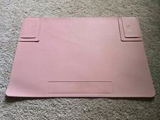 Faux Leather Desk Mat Non-Slip Mouse Pad with Pockets Pink 23 x 16 inches Write picture