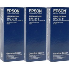 3 Pack Epson ERC-27b Black Ribbon Cartridge for TM290, TM295 GENUINE picture