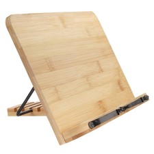 Universal Bamboo Book Stand, for Cookbooks, Reading, Cell Phone, Art, Sheet picture