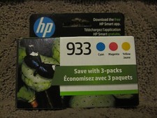 HP N9H56FN Cyan Magenta Yellow Ink Cartridge Genuine OEM NEW # 933 MAR/2024 picture