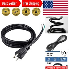 6ft Heavy Duty Power Cable, NEMA 5-15 Plug, for Home & Industrial Use picture