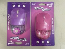(lot of 2) iJOY WATER GLITTER Wireless Mouse For PC,LAPTOP, PINK & PURPLE NEW. picture