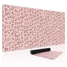 Pink Desk Mat,XXL Extended Large Pad,Gaming Mousepad with Stitched Edge,Non-S... picture