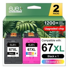 67XL Replacement For HP Ink 67 67XL Ink Cartridges Black Color Combo Pack picture