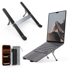 SODI [Ultra Compact] Foldable & Portable Laptop Stand for Desk, Bi-Fold, Gray picture
