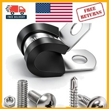 Heavy Duty 50PCS 1/4 Inch Cable Clamps - Rust Resistant with P-Shaped Design picture