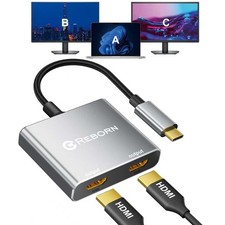 USB to Dual HDMI Adapter | 4K60Hz HDMI Splitter Extended Display for Dual Mon... picture