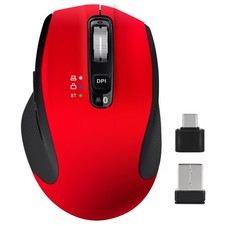 Wireless Bluetooth Mouse with USB-A, USB-C Receiver, Rechargeable, 3-Device, ... picture