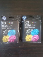HP (2 Boxes) L0R48AN#RFD 63 Clr/63XL Blk Ink Cartridge Combo 6-Pk EXP:7/27 NEW picture