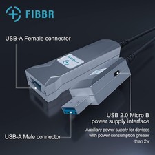 FIBBR 32FT/10M USB 3.0 Active Fiber Optic Extension Cable 5Gbps New Sealed picture