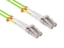 5m OM5 LC to LC Multimode Fiber Patch Cable 50/125 Duplex Lime Green picture