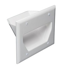3-Gang Recessed Low Voltage Cable Plate, White picture