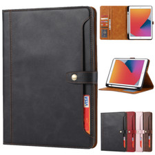Fr Apple iPad Shockproof Leather Stand Card Slots Case Cover With Pencil Holder- picture