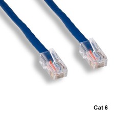 KNTK Blue 25ft Cat6 UTP Non-Booted Ethernet Patch Cable 24AWG 550MHz Networking picture