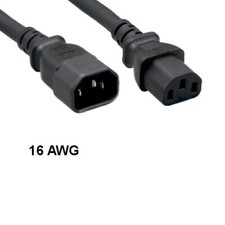 Kentek 6Ft Heavy-Duty Extension Power Cable C13 to C14 16AWG 13A SJT PC UPS PDU picture