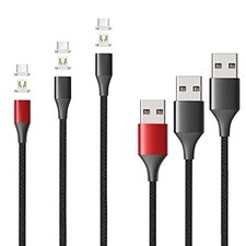 N. NETDOT Magnetic Charging Cable, Gen10 Nylon Braided 1/3/5ft, Black  picture