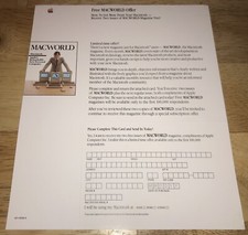 1984 STEVE JOBS Macintosh 128K MACWORLD Offer Card Sheet Mac M0001 UNUSED RARE picture